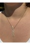 Sparkling Waterfall Y-Shaped Pendant Necklace - Gold-Silver Stainless Steel - Tarnish-Resistant - 4