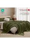 Lightweight 100% Cotton Waffle Blanket for Bed, Queen, Capulet Olive - 4