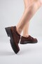 Amber Lace-Up and Feather-Detailed Heeled Casual Shoes, Aci Brown. - 3