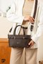 Meyra Double-Buckle Monogram Pattern Adjustable Strap Brown Women's Shoulder and Crossbody Bag. - 2
