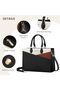 Purses for Women,Satchel Handbags Tote Bag, Black Pu Leather Shoulder Crossbody Top Handle Purse with Zipper - 6