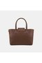 Women's Vizon Gold Lock-Clasp Double-Handle Suede-Textured Handbag. - 4