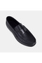 Men's Black Leather Loafers with Buckle and Band Detail. - 7