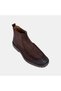 Men's Dark Brown Distressed Pointed-Toe Suede Chelsea Boots - 7