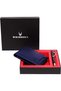 Men Blue Genuine Leather Wallet Gift Set Combo