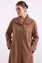 Plus Size Suede Coat with Knit Collar Detail, K. Brown 6933. - 3