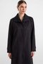 Plus Size Suede Overcoat with Knit Collar Detail, Black 6933 - 3