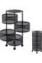 Circular Storage Rack -4 Layer Black- Durable Corrosion-Resistant Tiered Space-Saving Storage Rack w