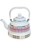 Enamel Kettle Asiri Design (Assorted Colors) (2.3 Liters, White)