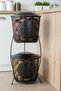 2-Tier Metal Potato and Onion Storage - Vegetable Rack - Potato and Onion Basket - Black