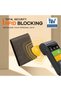 محفظة رجالية رفيعة من الجلد مع حماية RFID، محفظة صغيرة ونحيفة للرجال، تصميم مينيمالي بقفل مزدوج - 4
