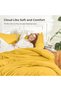 Comforter Full Size, 3 Pieces Lightweight Solid Bed Set | Mustard Yellow Soft Fluffy Down Alternativ - 2