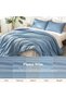 Oversized King Comforter Set Grayish Blue Super King Plus Size, 3 Pieces Lightweight Solid Bedding C - 8