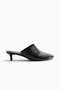 Kitten-heeled leather mules - 2