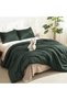 Forest Green California King Comforter Set, 3 Pieces Solid Bedding
