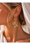 Gold Earrings with Multiple Star-Shaped Stone Embellishments - 3
