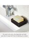 Silicone Self Draining Soap Tray-Floating Holder Dish, Black - 2