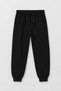 Black Boys' Elastic Waistband, Ribbed, Zippered Pocket Sweatpants 25073