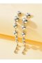 Silver Beaded Drop Earrings - 2