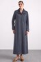 Plus-Size Suede Trench Coat with Knitted Collar Detail, NAVY 6933 - 2