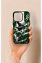 Green Crocodile-Themed Patterned Silicone Case Compatible with iPhone 13 Pro.