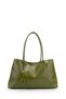Faux Leather Magnetic Closure Women's Wristlet Bag, Diaz Olive Green