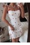 Women's Dress - Patterned Straps, Ecru - 3
