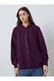 Purple Oversized Zip Through Longline Hoodie - 3