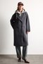 Overshirt-Fit Hooded Double-Breasted Buttoned Melton Coat I2831AX26WN