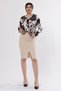 Women's Summer Black Satin Blouse with Draped Front Hem and Tie-Detail 7954 - 2