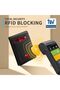 محفظة رجالية نحيفة من الجلد مع تقنية RFID ونافذتين للبطاقات مع صندوق هدايا - 5