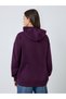 Purple Oversized Zip Through Longline Hoodie - 5