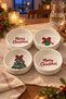 Merry Christmas 4-Piece 13-cm Ceramic Cookie Jar & Sauce Bowl Set for Breakfast and Serving - 2