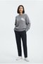 Women's Grey Round Neck Relaxed Knit Sweater