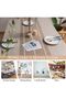 مفرش طاولة من الكتان المطرز المقاوم للماء مع شراشيب - مستطيل الشكل ومقاوم للتجاعيد وثقيل التحمل - 4