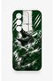 Realme C85 5G Compatible Green Crocodile-Themed Patterned Silicone Case - 2