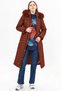 Diamond Patterned Faux Fur Anorak Coat, DARK BROWN 27308 - 2