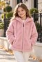 Girl's Plush Hooded Zipper Coat