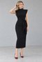 Women's Midi Dress with a Mock Neck and Tie-Detail - 3
