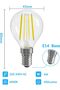مصباح LED E14، تصميم كرة الجولف الصغيرة، قاعدة إديسون، 4 واط، قابل للتعتيم، أبيض بارد 6000 كلفن، تصميم كلاسيكي صغير مستدير. - 8