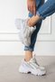 White Women's High-Top Casual Sneakers - 3