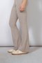 PREMIUM SOFT-TEXTURED ELASTIC-WAISTED FLARE PANTS IN MINK - 3