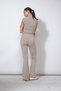 PREMIUM SOFT-TEXTURED ELASTIC-WAISTED FLARE PANTS IN MINK - 6