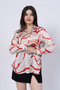 Women's Summer Orange Short-Front, Long-Back Flowy Viscose Shirt 70017 - 3