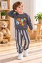 Boys' "Certified Snacker" Printed Sweatshirt and Striped Jogger Sweatpants 2-Piece Set