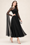 New Season Women's Sandy Dress with Long Sleeves, Half-Crew Neck, and Tulle Detail 32807