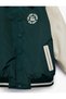 Embroidered Long-Sleeved Button-Up College Jacket - 6
