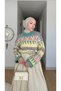 Interest Model: Short Knit Sweater with a Zigzag Patterned Design - 5