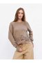 New season women's knit blouse with lace details and a round neckline 190869.