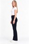 Women's dark navy high flare wide-leg pants - 3